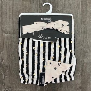Bebe baby blanket and bow NWT